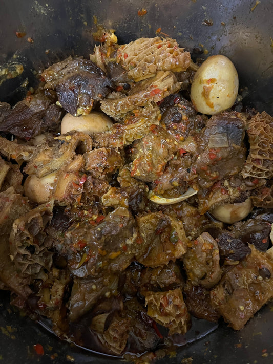 Ayamase assorted (ofada stew)